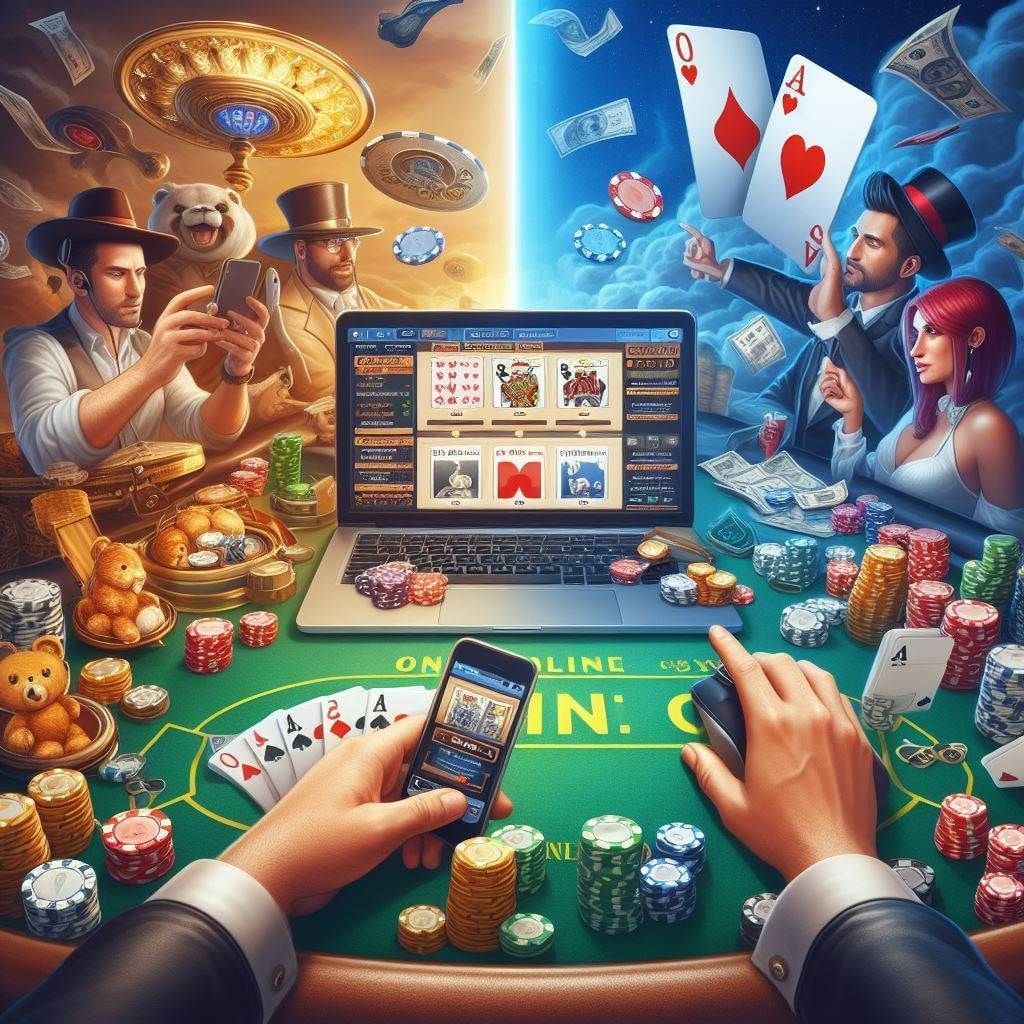 Tampilan kartu Pemain dan Bankir dengan pengganda ditampilkan di layar